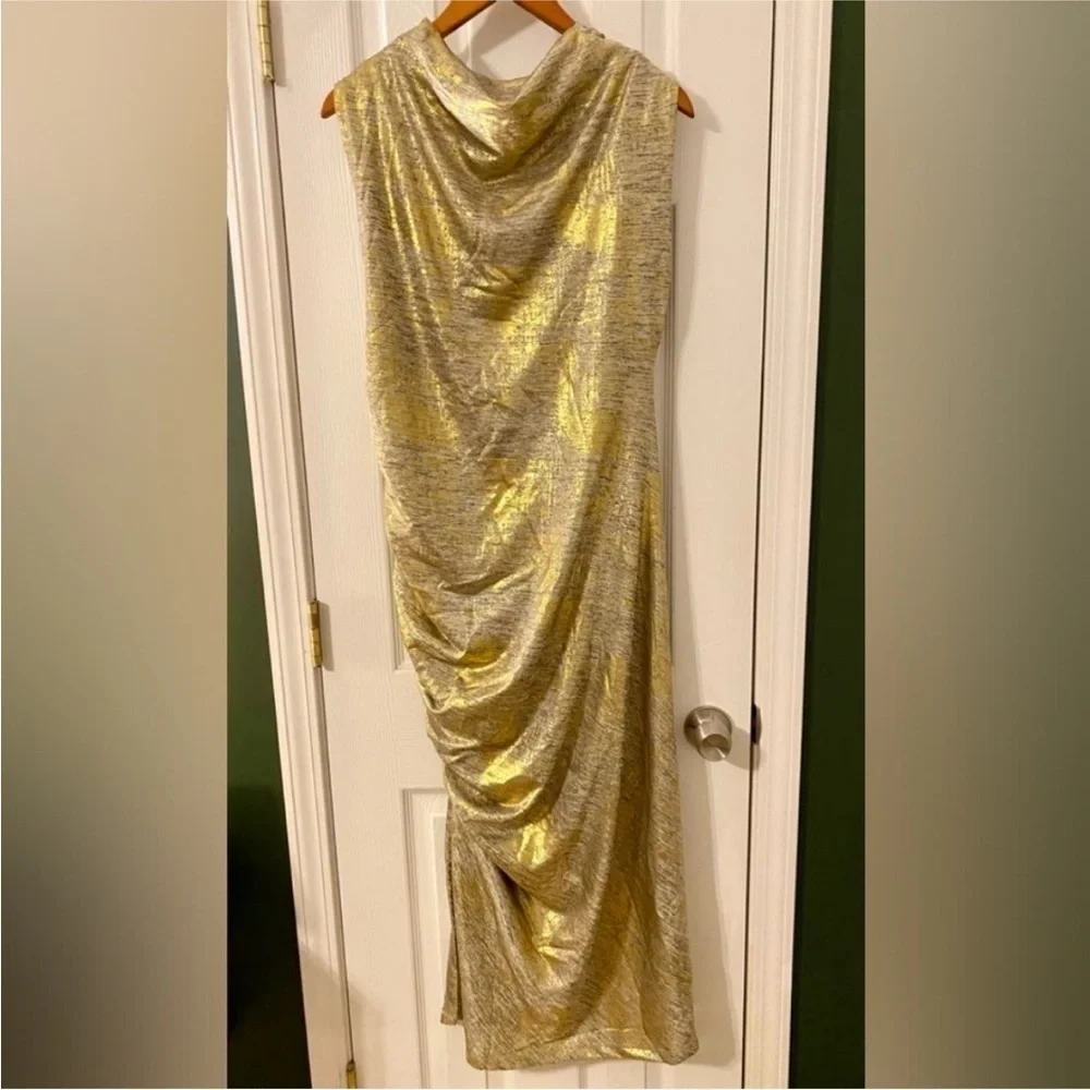 Anthropologie The Maya Ruched Cowl-Neck Dress: Shine Edition. NEW. Size 2X - Picture 5 of 7